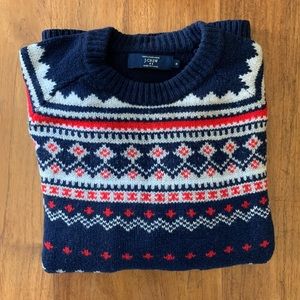 J. Crew 100% Lambswool Fair Isle Sweater